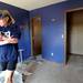 Katie Jazwinski describes huddling in the closet, pictured on the right,  with her husband and two young children while their house was ripped apart by the tornado. Angela J. Cesere | AnnArbor.com
